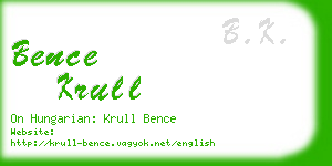 bence krull business card